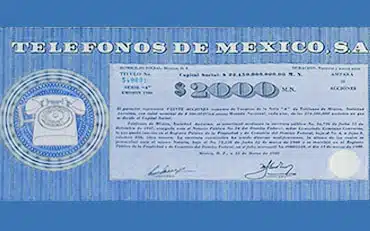 Acciones Telmex azul fuerte – referencia de títulos