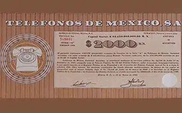 Acciones Telmex café – identificación visual