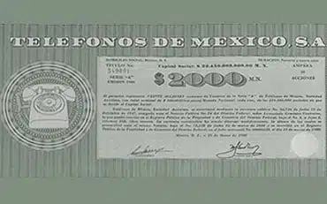 Acciones Telmex verde seco – validación de títulos